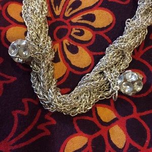 Bebe 💖 Silver chain wrap with rhinestone cheer